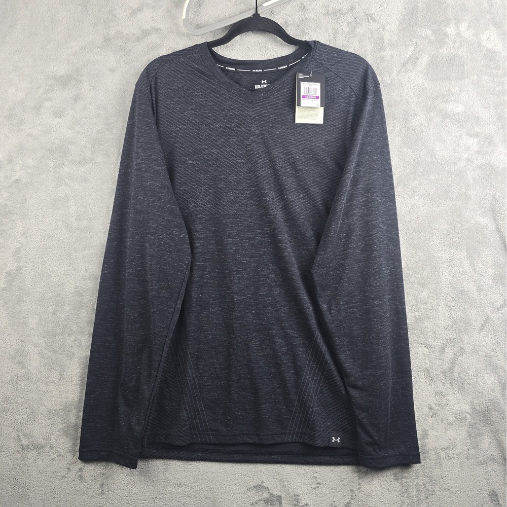 Under Armour Run Anywhere Breeze Long Sleeve Shirt Men's Size 2XL Black Gym NWT